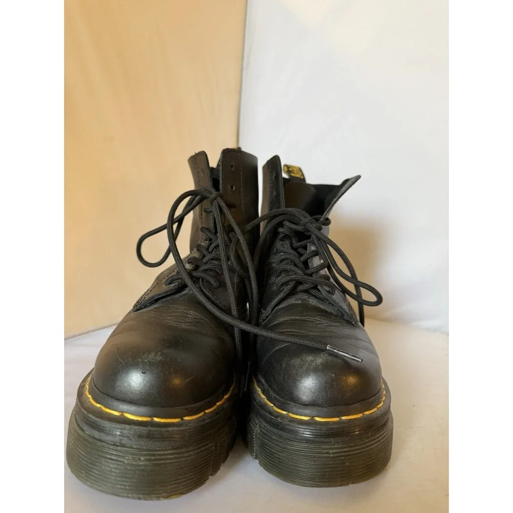 Dr. Martens Audrick 8-Eye Platform Boot Napa Soft Black Leather Combat Women's 6